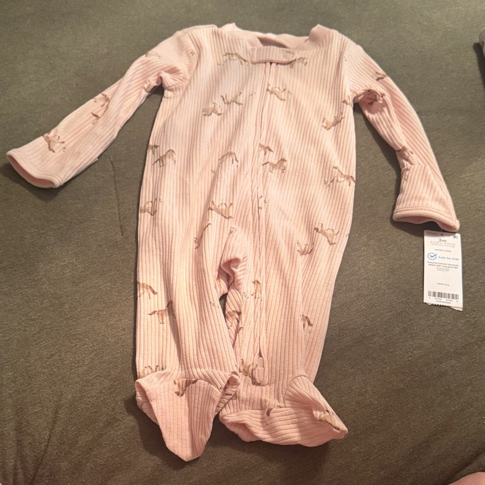 Carters pink horse onesie size 3month NWT